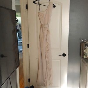 Vera Wang champagne bridesmaid dress